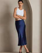 Falda Clásica de Seda para Mujer