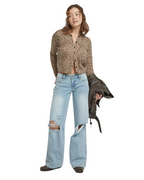 Vaqueros de mujer de corte recto con efecto desgastado y modernos rotos®