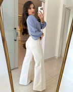 Pantalón de Pierna Ancha y Silueta Fluida para Mujer