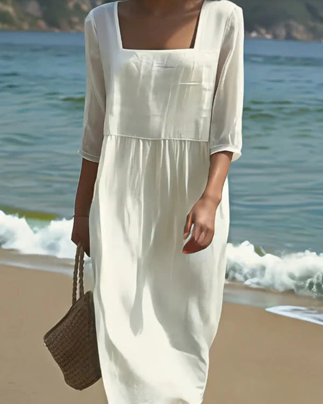 Vestido informal de lino para mujer