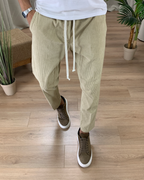Pantalones de Corte Recto con Cintura Ajustable de Cordón para Hombres®