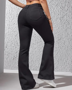 Pantalón Claro Corte Alto Estilo Campana