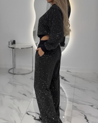 Conjunto de Dos Piezas con Bordado de Lentejuelas para Mujer