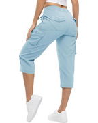 Pantalón cargo capri con bolsillos laterales y cintura ajustable