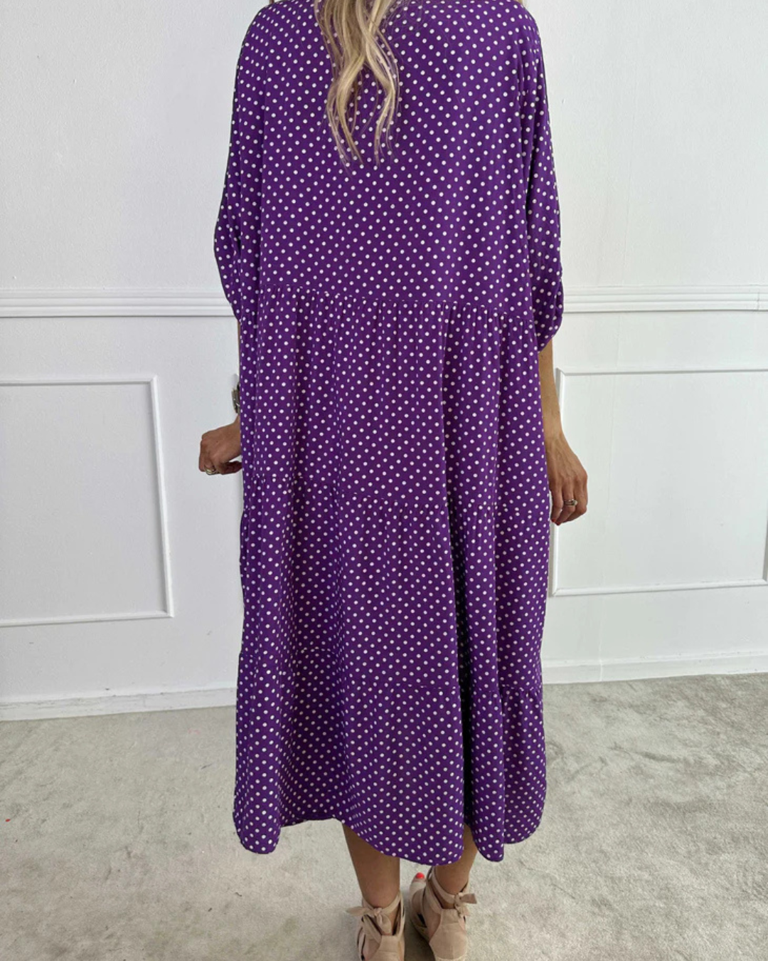 Vestido largo con efecto capas sobre capas