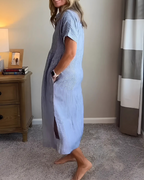 Vestido Camisero Holgado con Bolsillos