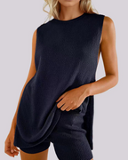 Conjunto de suéter sin mangas para mujer