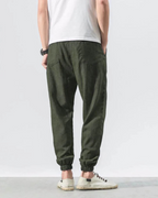 Pantalón de Lino con Cintura Elástica Estilo Cómodo y Versátil