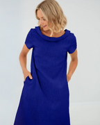 Vestido Corto en Lino de corte Holgado