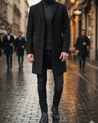 Abrigo clásico con solapas para hombre