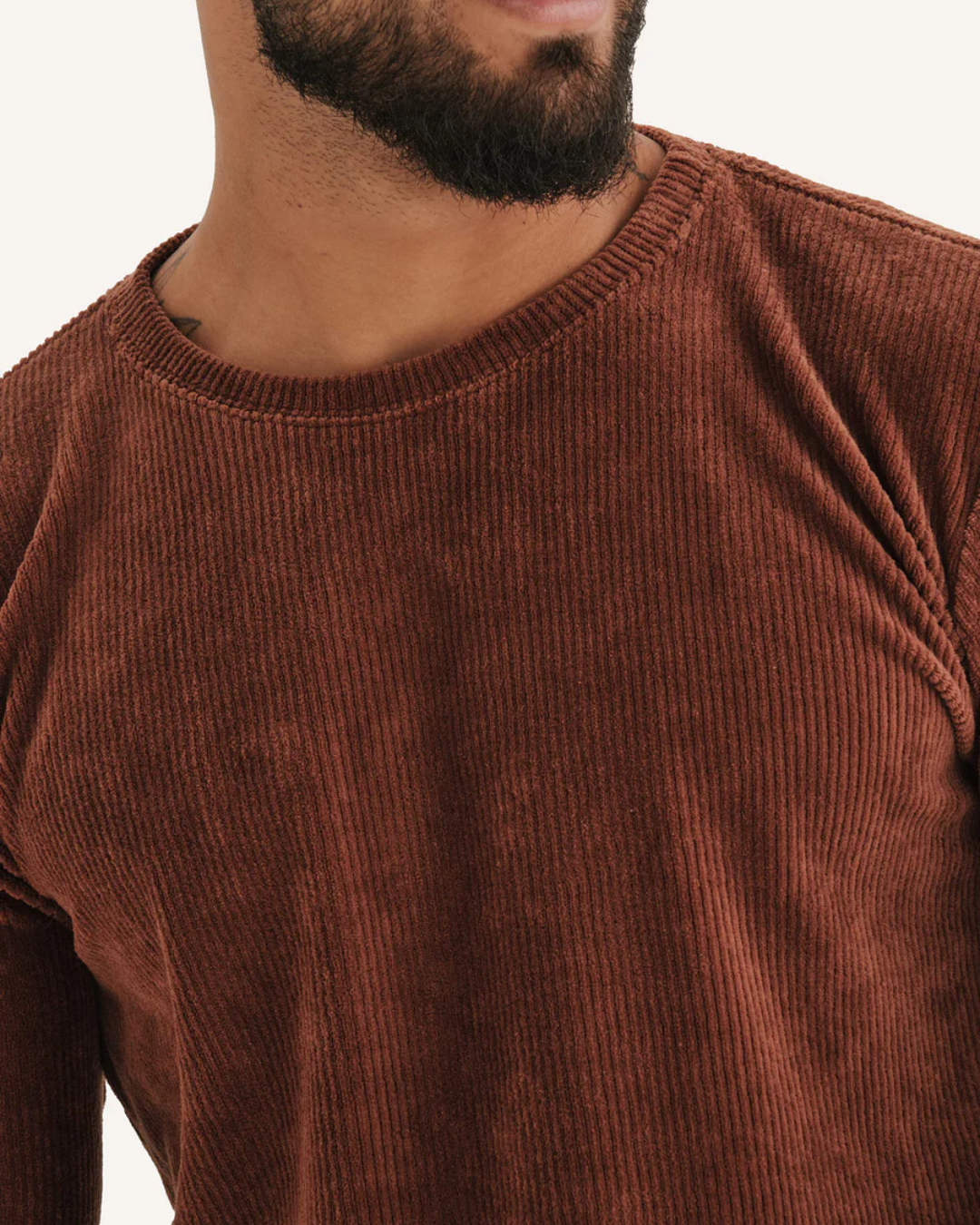 Jersey de Manga Larga en Tejido Acanalado