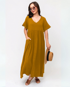 Vestido Largo de Algodón con Bolsillos