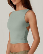 Top corto sin mangas con espalda abierta