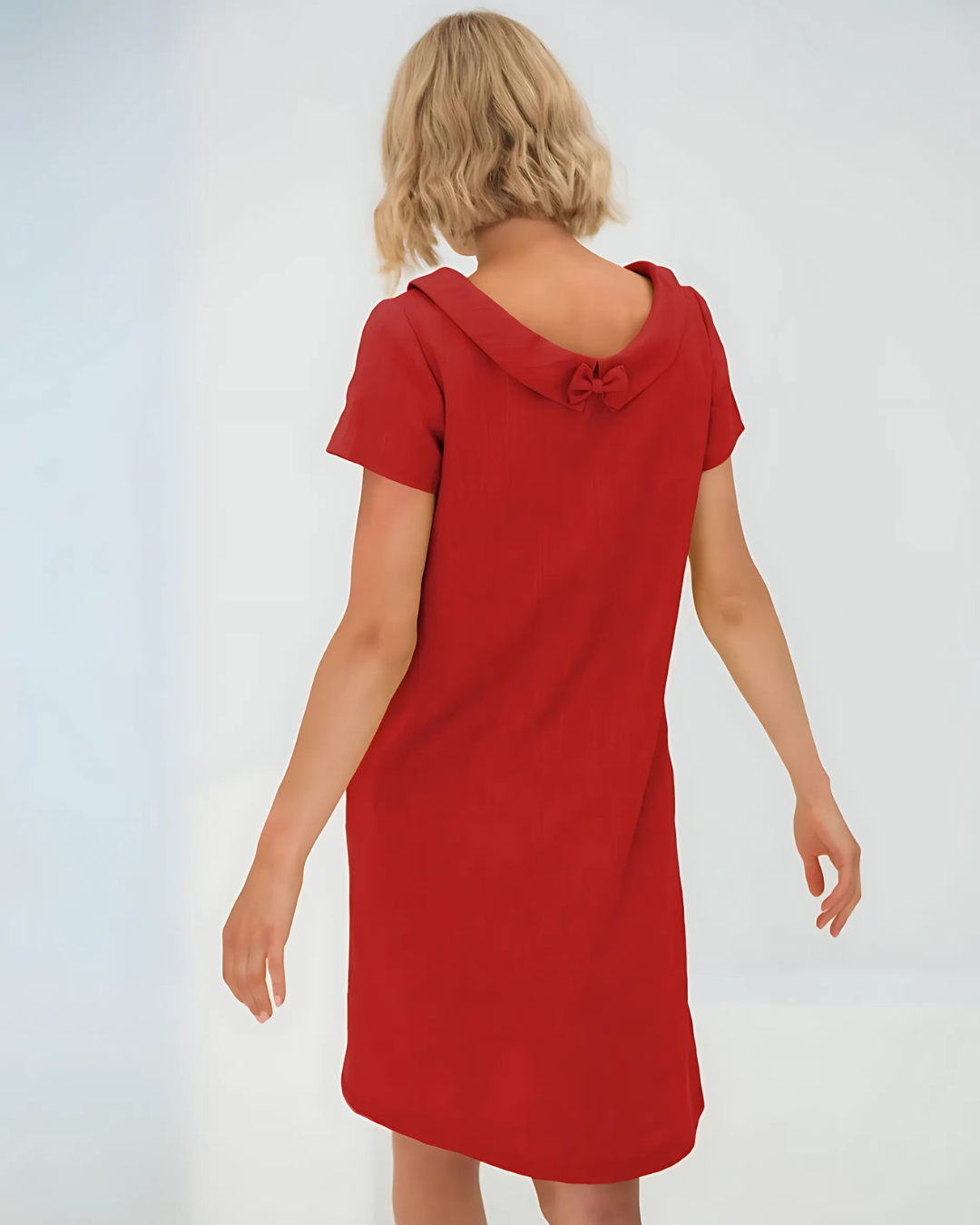 Vestido Corto en Lino de corte Holgado