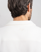 Conjunto Masculino en canalé con camisa abotonada y pantalón recto