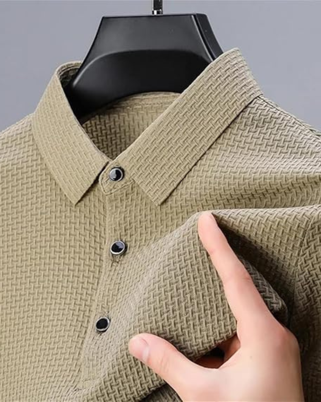 Polo con Tejido Texturizado de Manga Corta para Hombre