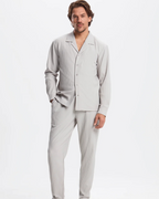 Conjunto Masculino con Camisa y Pantalón Slim en Tejido Plisado