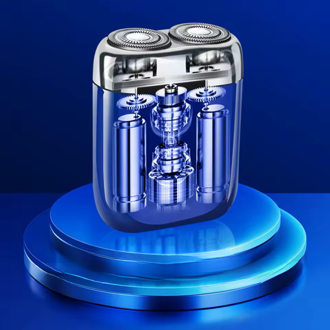 Cortabarbas eléctrico portátil para hombre con cabezal flotante doble recargable e impermeable®