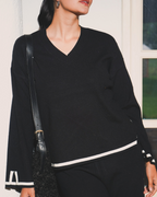 Conjunto de Pantalón de Punto Suave con Cuello en V para Mujer®