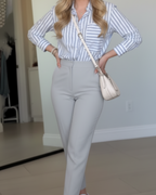 Pantalón de vestir de tiro alto para todas las tallas