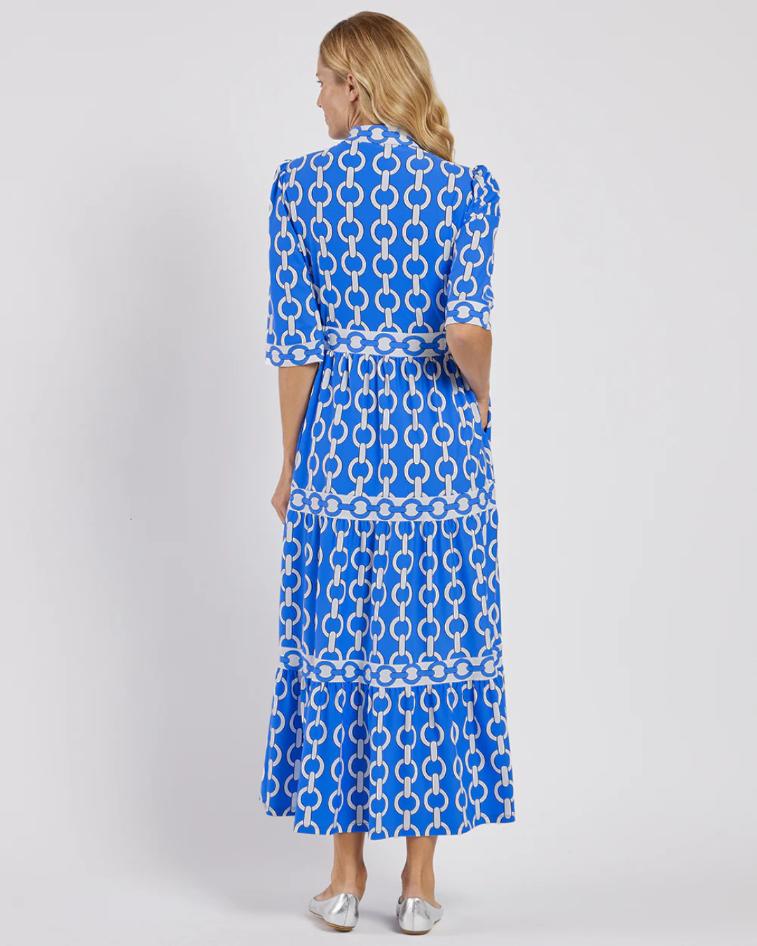 Vestido largo con mangas cortas y estampado de cadenas®