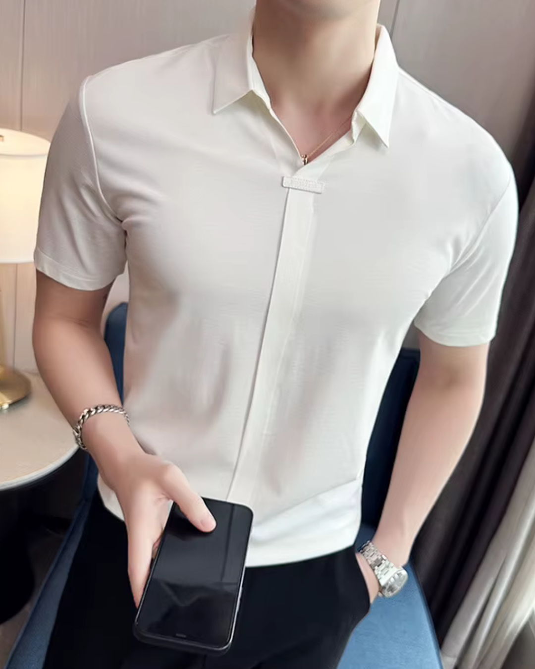 Polo de Hombre de Gran Elasticidad, Ligero, Suave y Resistente a las Arrugas en Color Liso®