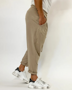 Pantalón casual con bolsillos y cintura de cordón ajustable para Hombre