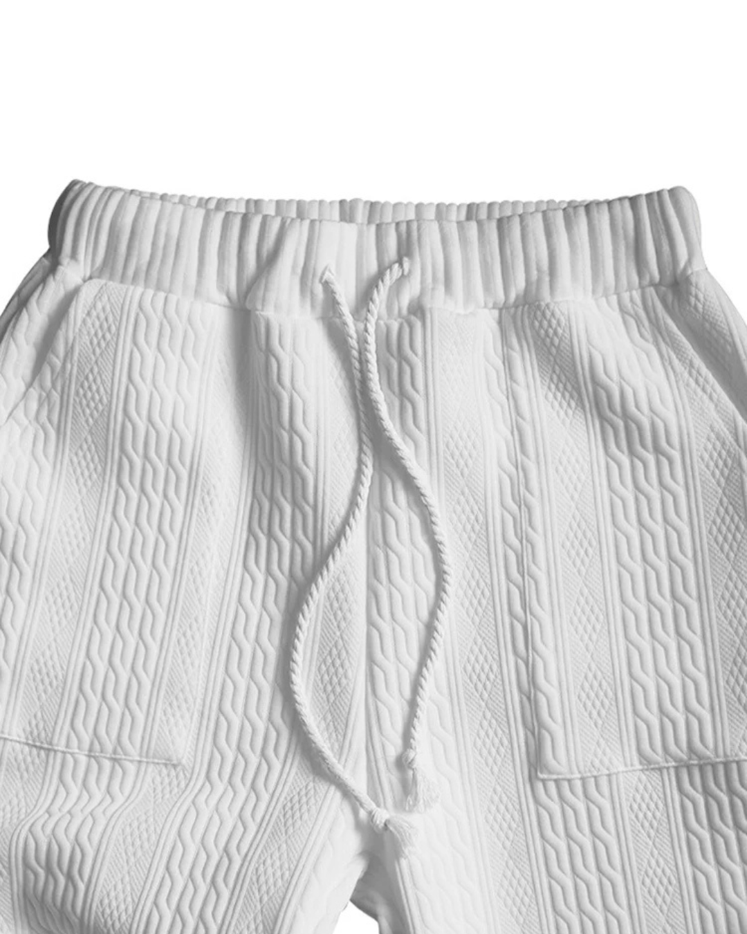 Conjunto de dos piezas en tejido con textura trenzada y cómodo ajuste