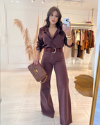 Pantalón de Pierna Ancha y Silueta Fluida para Mujer