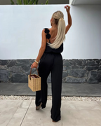 Mono Largo con Tirantes Florales y Escote en V para un Look Elegante y Relajado®