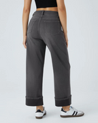 Pantalón con Cintura Alta y Botas Anchas para Mujer