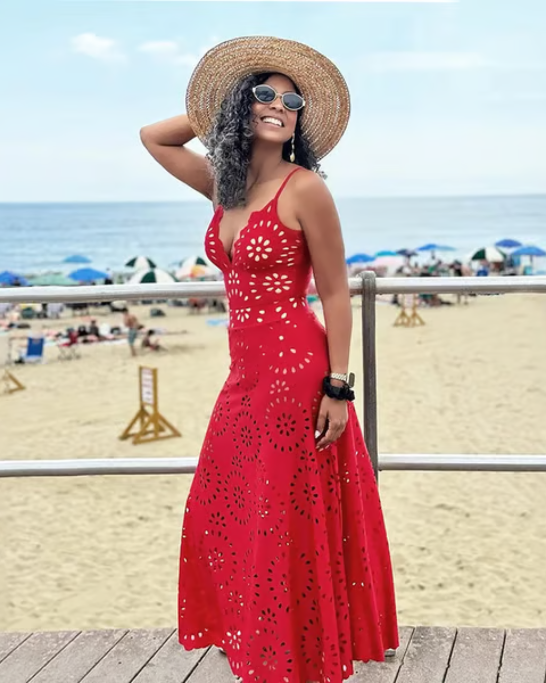 Traje de baño de Flores con falda acampanada