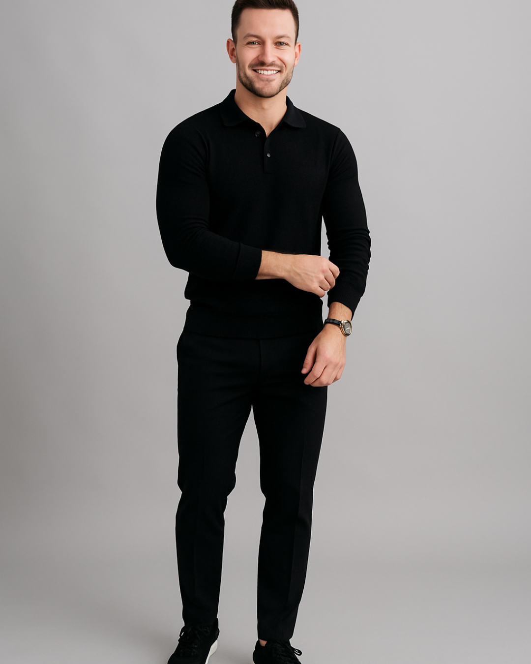 Polo de punto de manga larga