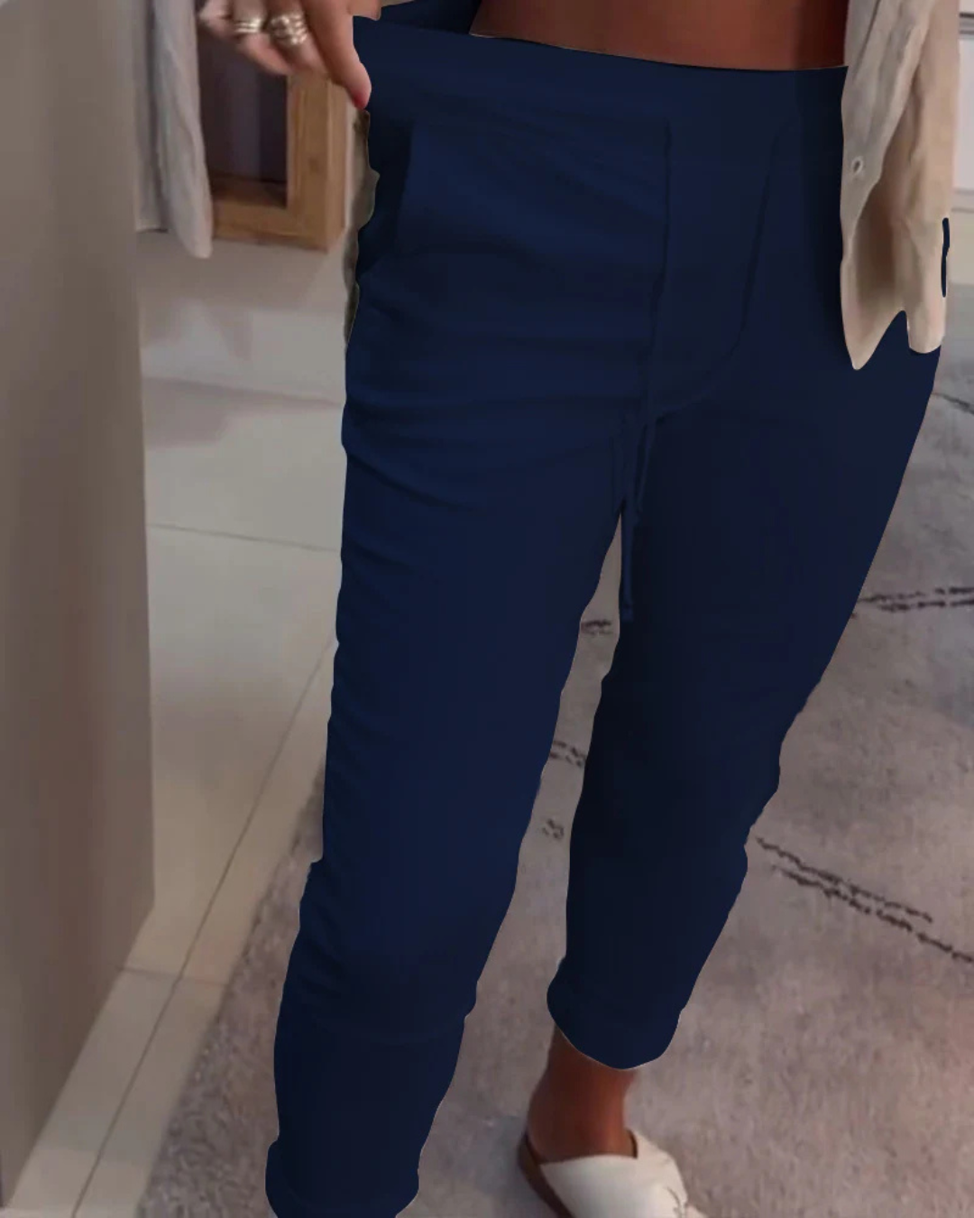 Pantalones anchos con ajuste elástico para mujer