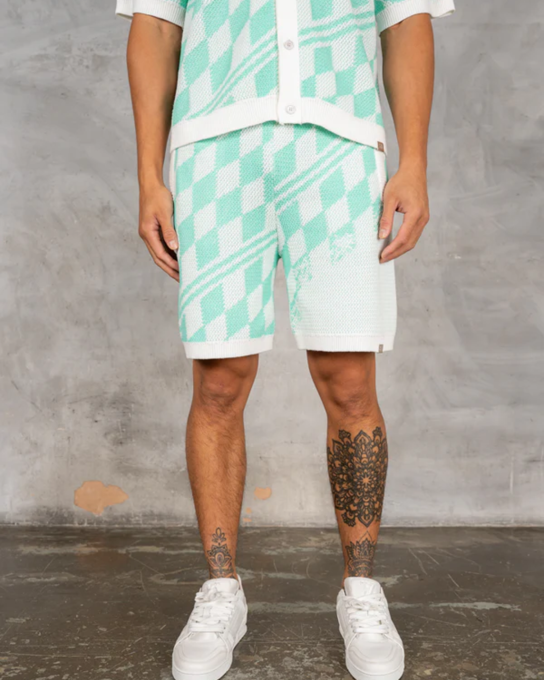 Conjunto de Punto a Cuadros para hombre