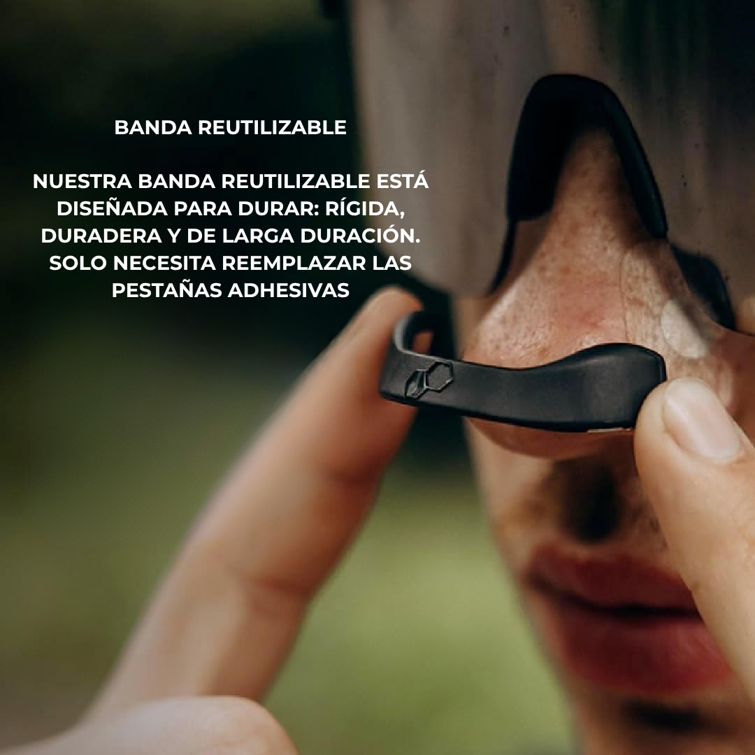 Kit de Tiras Nasales Negras con Adhesión Extra para Respirar Mejor (OFERTA 2X1)®