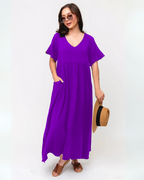 Vestido Largo de Algodón con Bolsillos