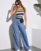 Vaqueros Ligeros de Pierna Ancha con Cintura Alta y Estilo Relajado®