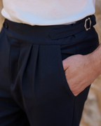 Pantalón Casual Unicolor con Hebilla en la Cintura para Hombre