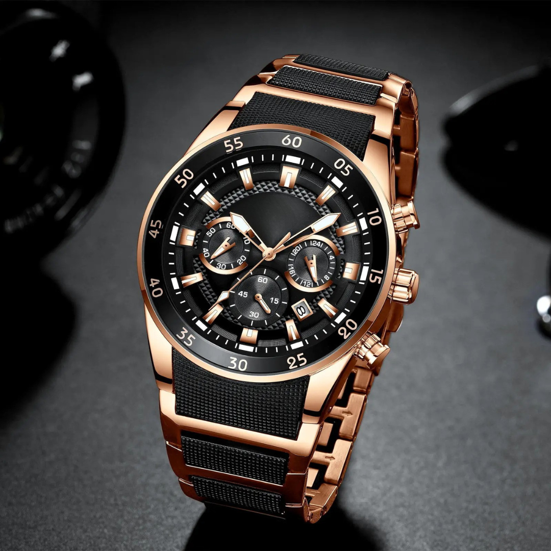 Reloj de cuarzo multifuncional resistente al agua para hombre