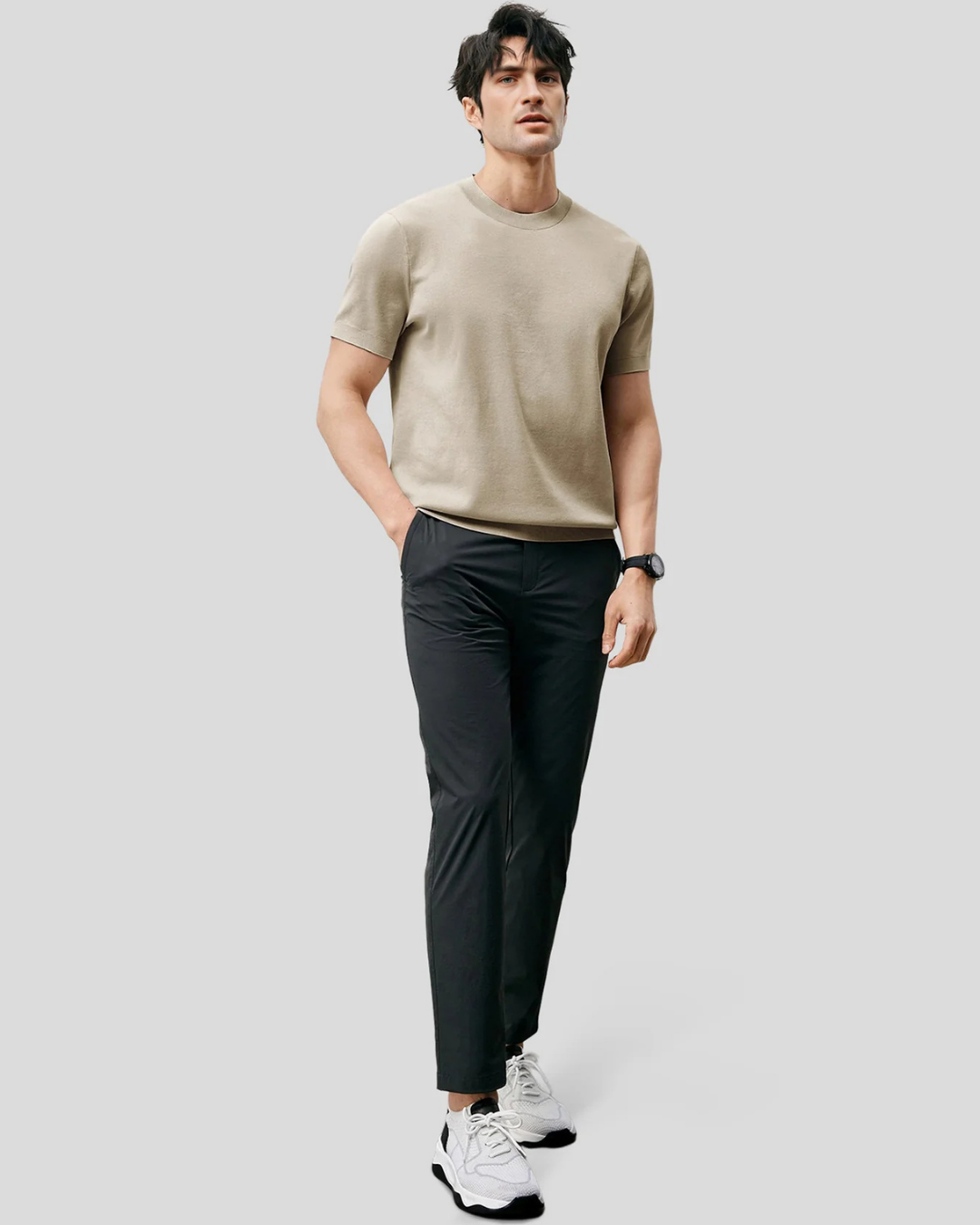 Polo de Manga Corta con tejido Elástico para Hombre