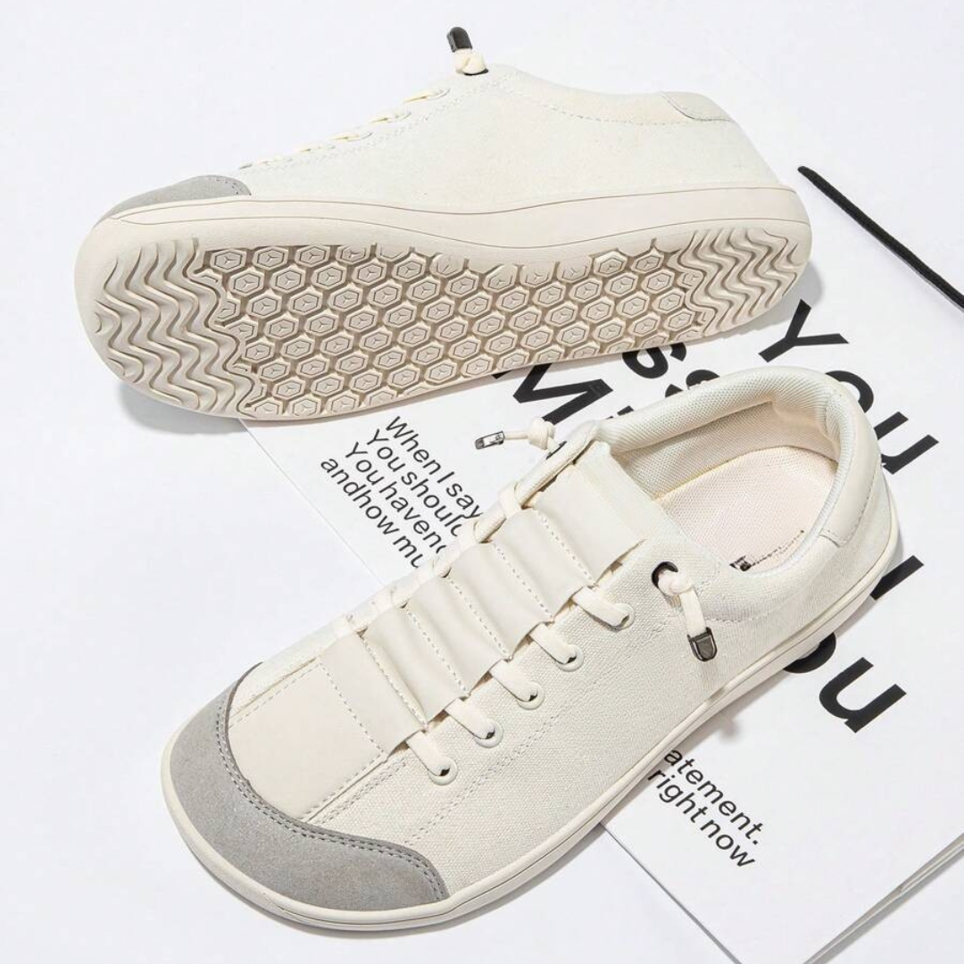 Zapatos casuales de lona con puntera ancha para hombre y mujer