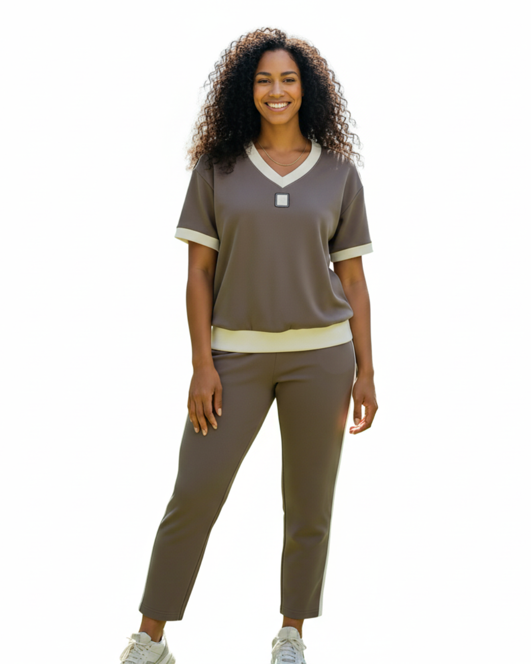 Elegante conjunto de top y pantalón con cuello en V®