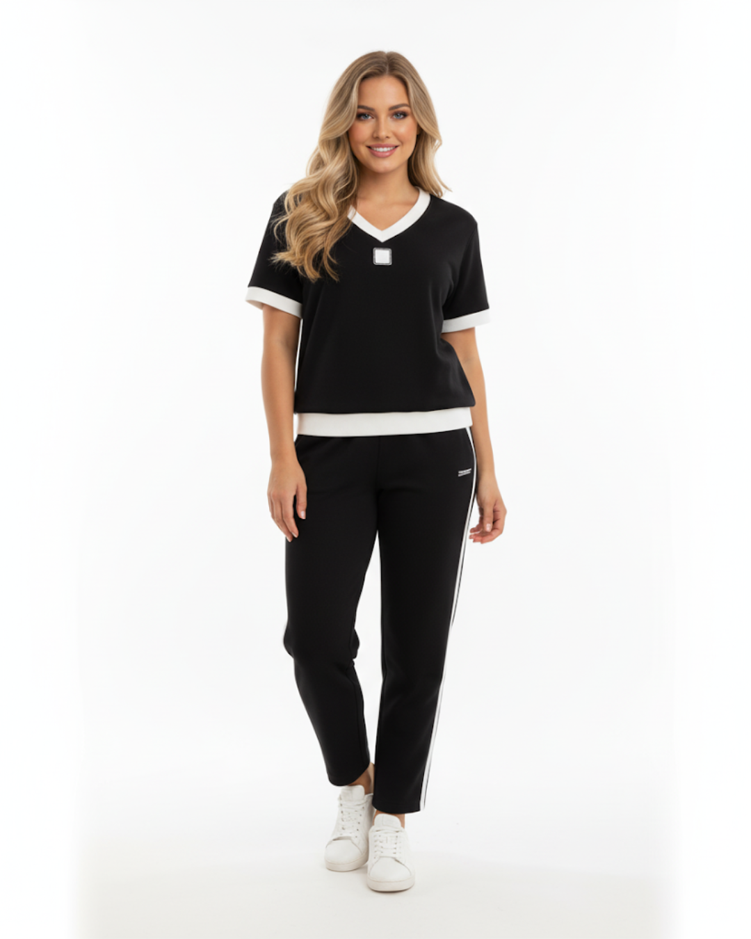 Elegante conjunto de top y pantalón con cuello en V®