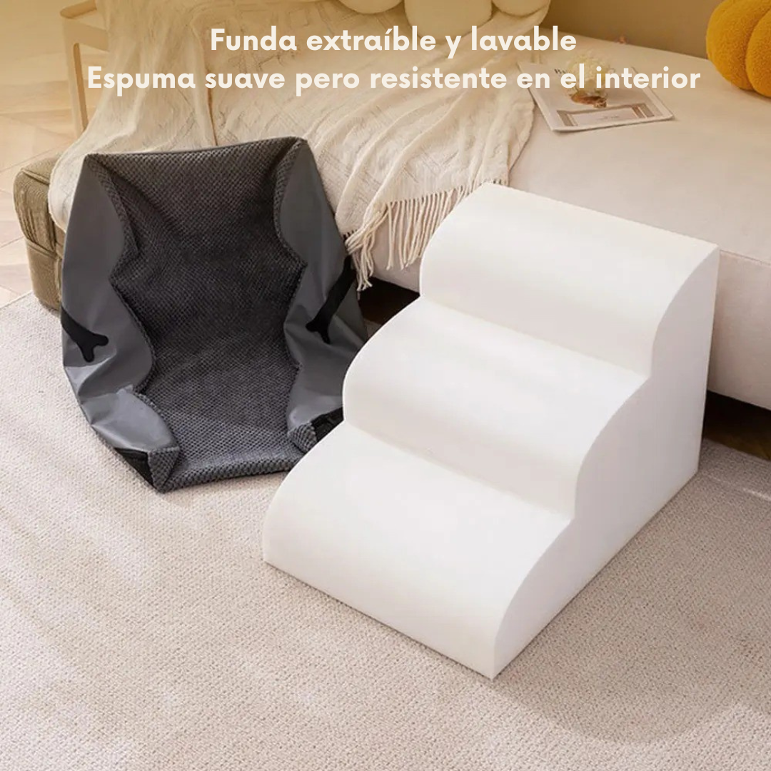 Escalera ajustable con diseño suave y antideslizante para mascotas